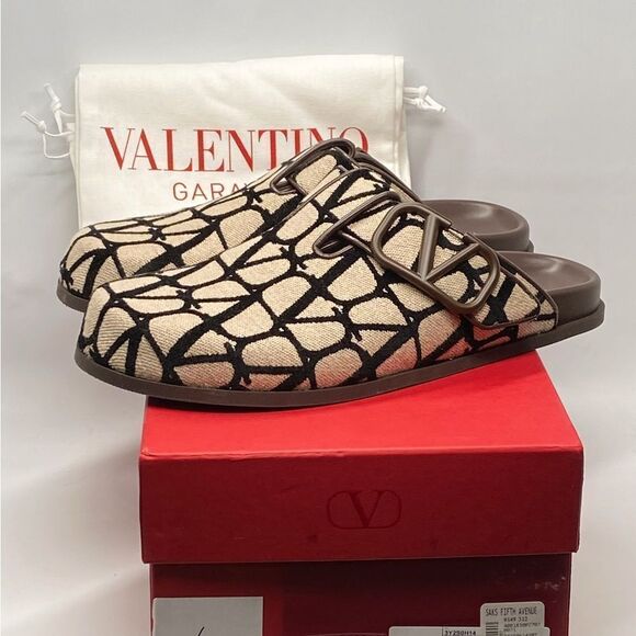 Valentino Garavani Men's Toile Iconographe Clogs size 44/us size 11 - Picture 10 of 12